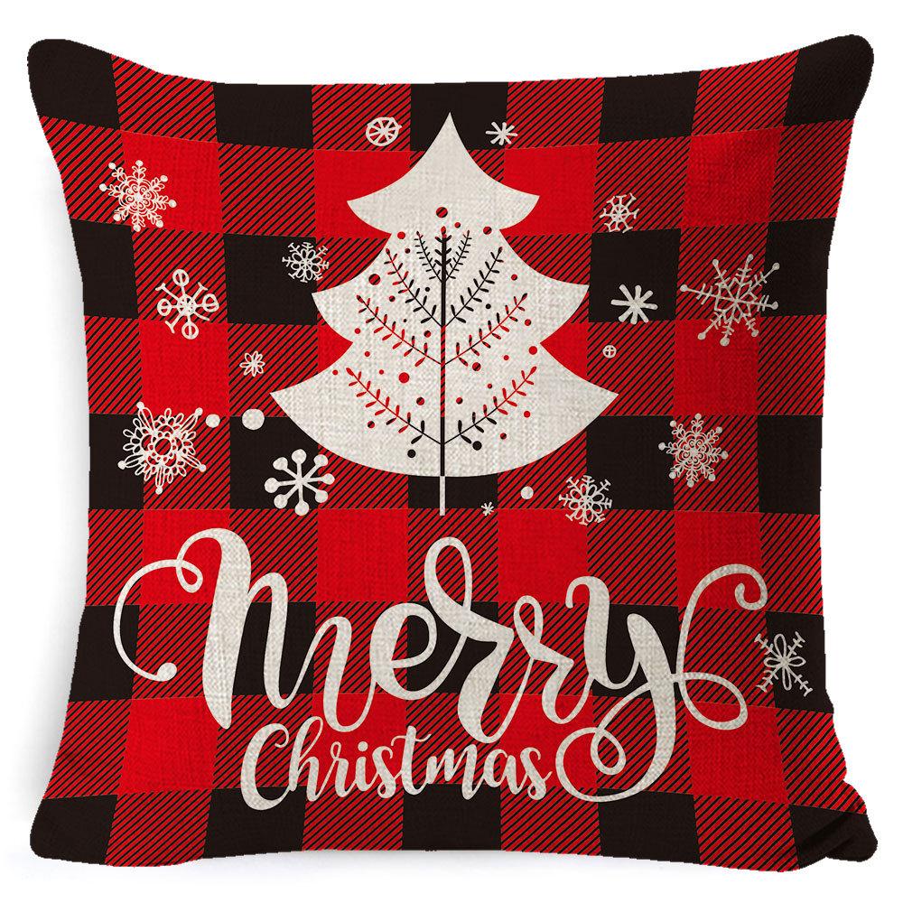 New Christmas Pillow Cover Four-piece Set Pillow Cushion Office Lumbar Backrest Decorative Backrest