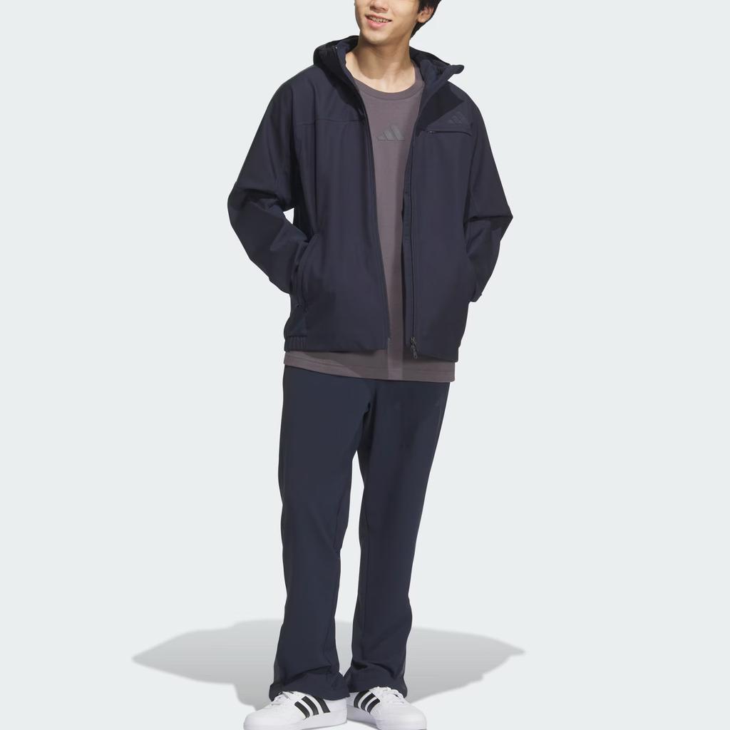 adidas Wind FW25 3 Stripes Bonded Solid Color Hooded Zip Long Sleeve Jacket Men Jackets KA1306