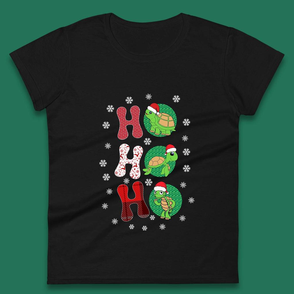 Turtles Santa Claus Ho Ho Ho Christmas Womens T Shirt Mens Tops Tees Unisex