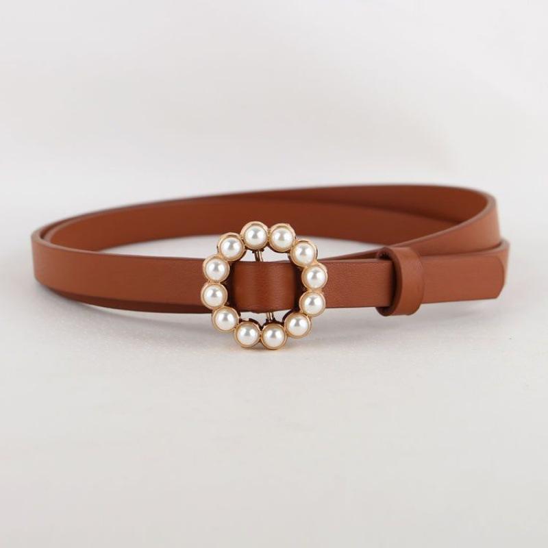 Womens Fashionable Musthave Pu Jeans Belt With Retro Pearl Design Available In Elegant Colors For Trendy Outfits