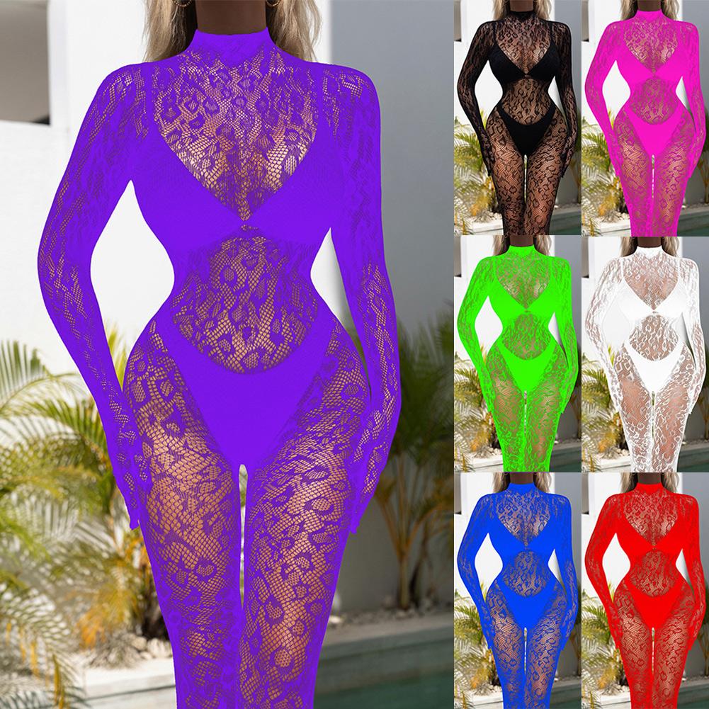 Flirtatious Women's See Through Romper Fishnet Mesh Bodysuit Stocking Tights