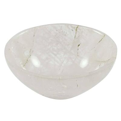 Crystal Quartz Stone Hand Carved Bowl Spiritual Energy Generator Reiki Healing