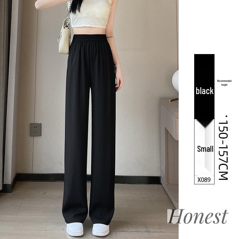 

Plus Size High Waist Wide Leg Black Suit Pants for Women - Spring/Autumn 2025 Collection L