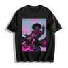 Dark Style Demon Hunter Printed Long Sleeve T-Shirt Cool Street Style Loose Top For Men And Women Pure Cotton T-shirt