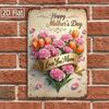 Tin Sign Wall Art, Rustproof Metal Poster, 8x12 Inch, Vintage Flower, Living Room Decor