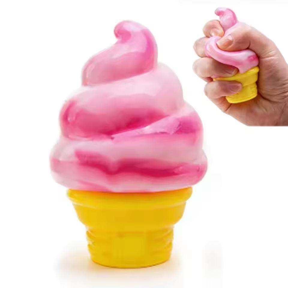 Nice Cream IJsje Hoorntje NeeDoh Sensorisch Stressverlichtend Speelgoed Geschikt voor Angst en Concentratie Bureau Sensorisch Kubus Geschikt