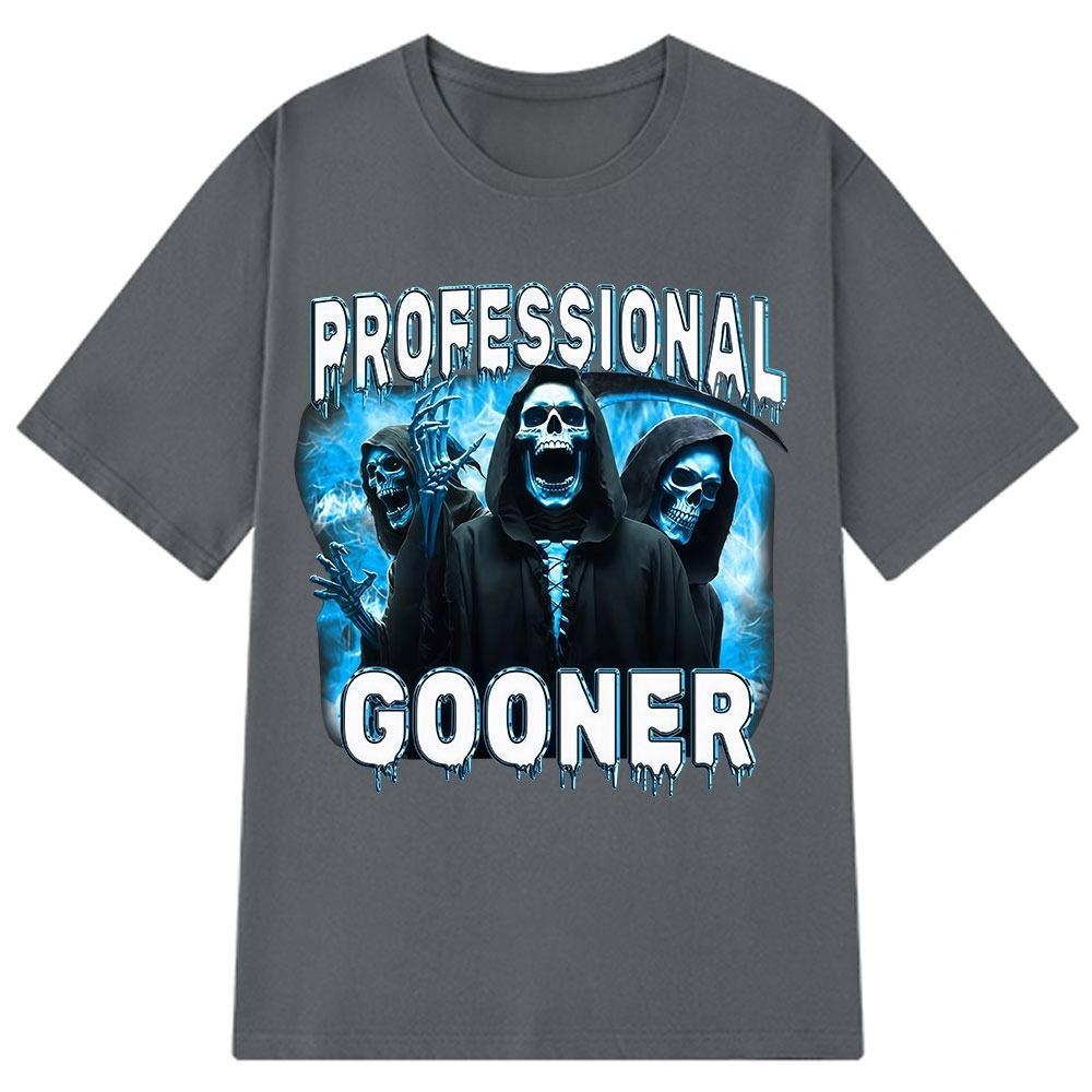 Professional Goone Attack Funny Skeleton Fans Men and Women T-shirt Goo Joke Party Neutral Hip Hop T-shirt Harajuku Tees