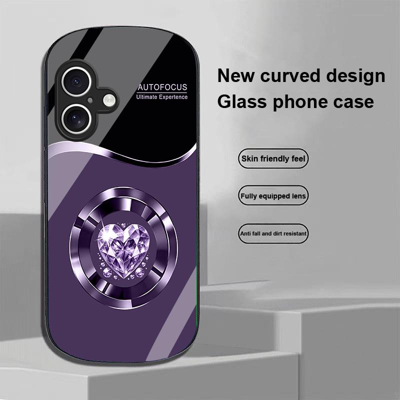 Okrągły Diament na Apple IPhone 16 11 13 15 14 Pro Max 12 Mini 7 8 Plus XR X XS Etui na telefon ze szkła hartowanego o eliptycznym kształcie