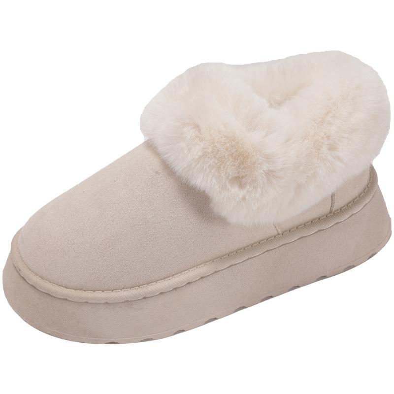 

Женские зимние ботинки из пены с эффектом памяти, Плюшевые ботильоны на платформе, Повседневные уличные ботильоны для женщин с увеличением роста 44 бежевый