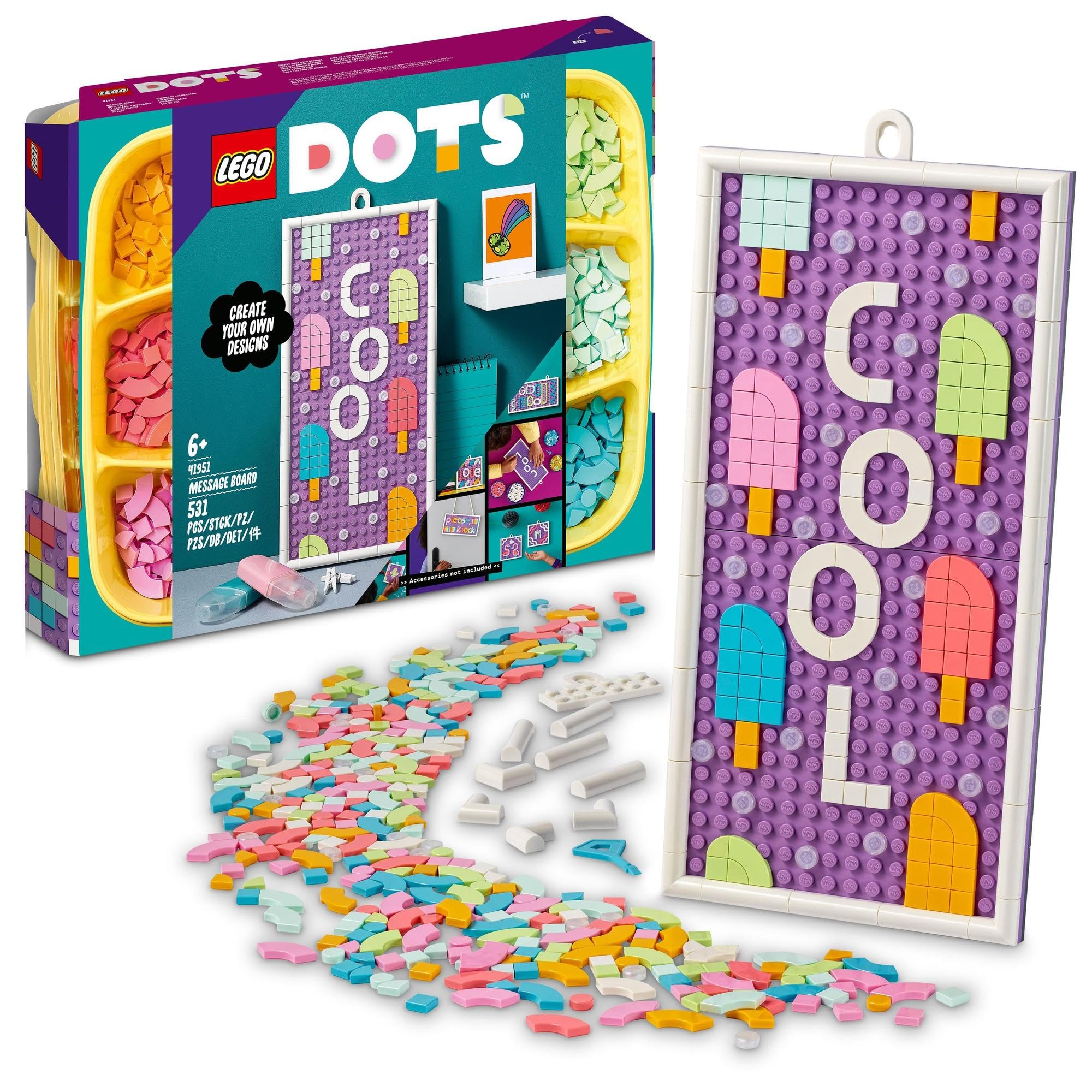 

LEGO DOTS Message Board 41951, Toy Blocks, Gift, Jewelry, Craft, Boys and Girls, Ages 6 and Up