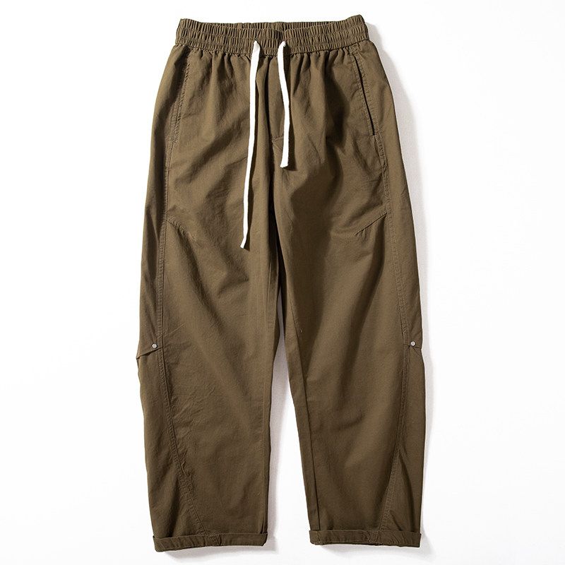 American-Style Men's Casual Pants, Spring and Autumn 2025 New Model, Pure Cotton, Men's Straight Loose Wide-Leg Long Pants, Trendy