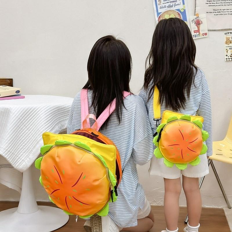 Cute Hamburger Cartoon Shoulder Bag Parent Child Backpack Daily School Travel