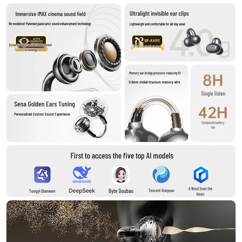 Saina S6Spro Ear-Clip Bluetooth Earphones