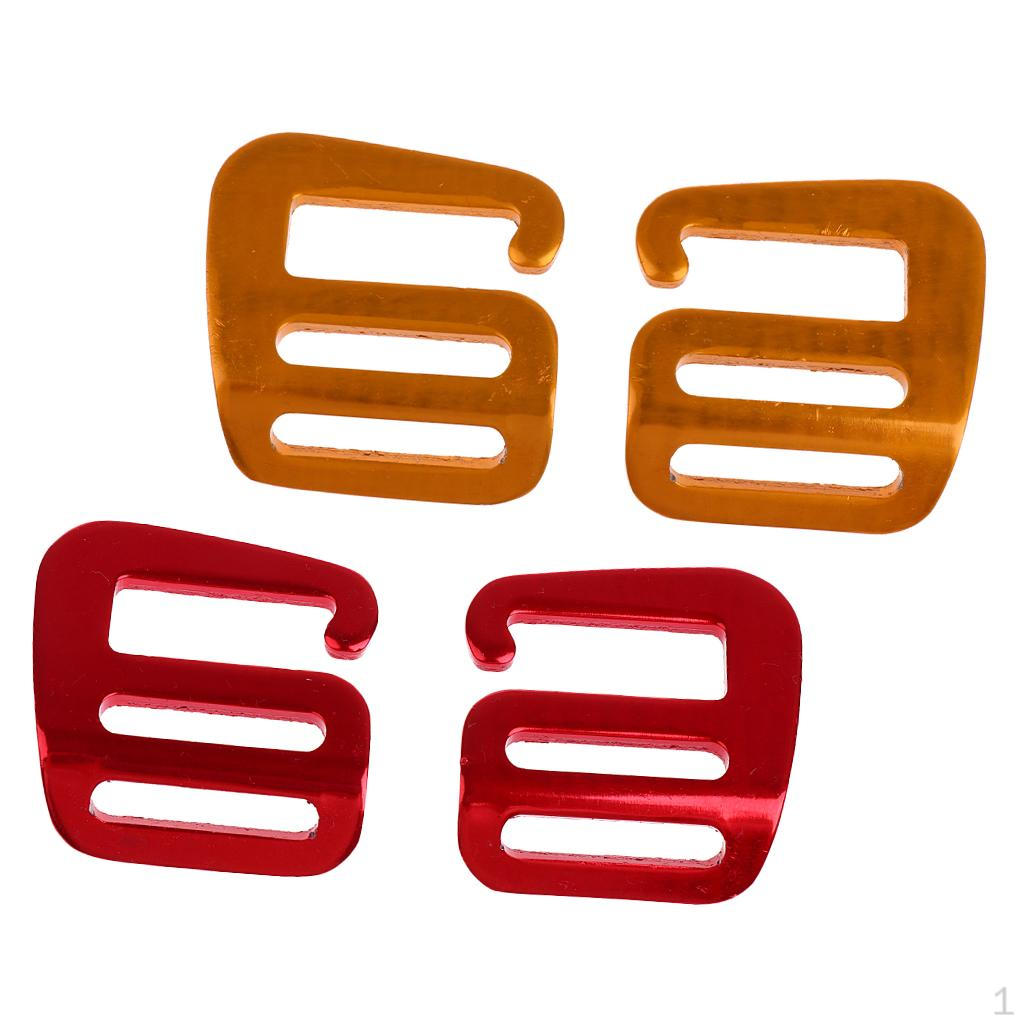 

2 Pairs Aureate&Red Colors Adjustable 25mm Buckles for Webbing, G Hook Luggage Strap Hardware,