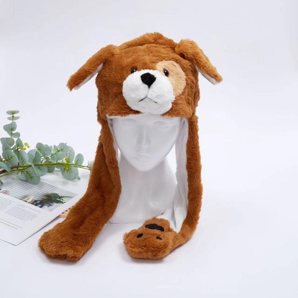 Lustige Weihnachts-Halloween-Plüschmützen mit Hirsch-Kürbis, Weihnachtsmann, Geistertierohren, beweglichen Plüschmützen für Jungen und Mädchen, Weihnachtsgeschenke