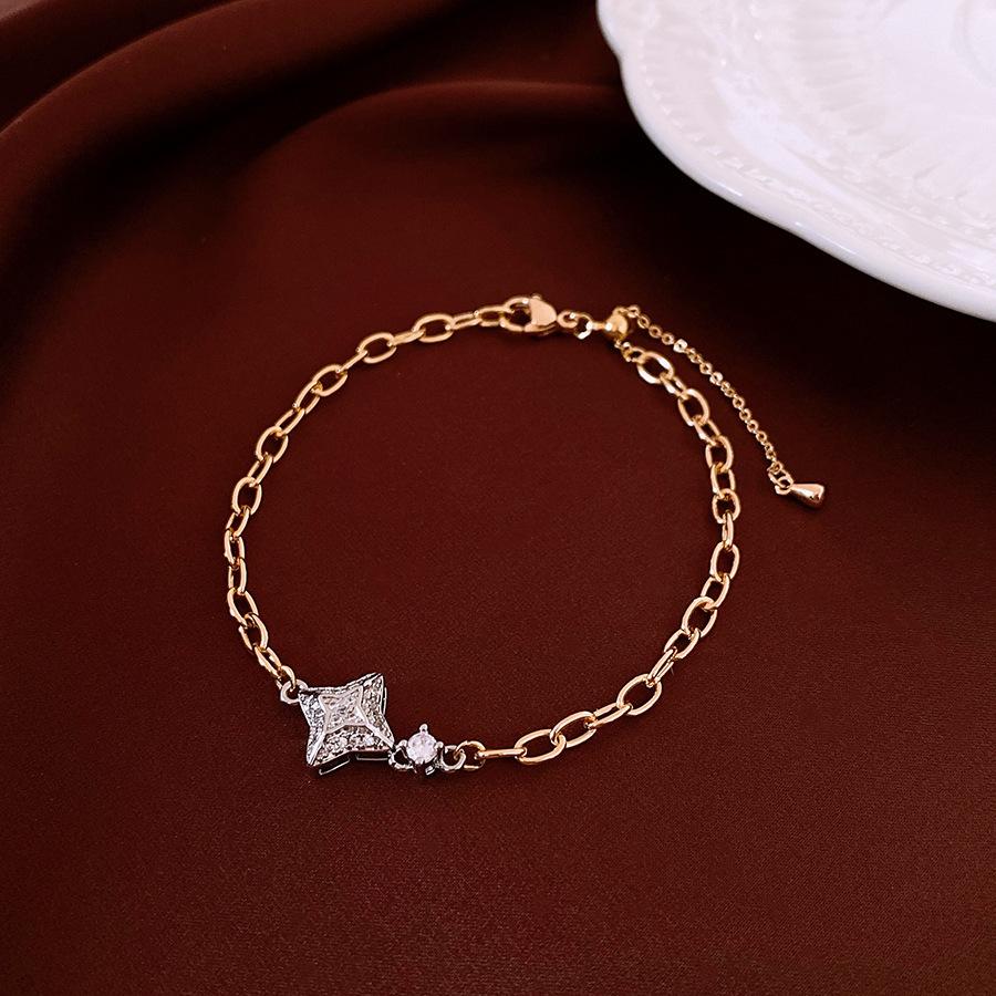 Zircon Flower Simple Niche Bracelet Light Luxury High Sense Fashion Versatile Bracelet Temperament Personalized Jewelry Women