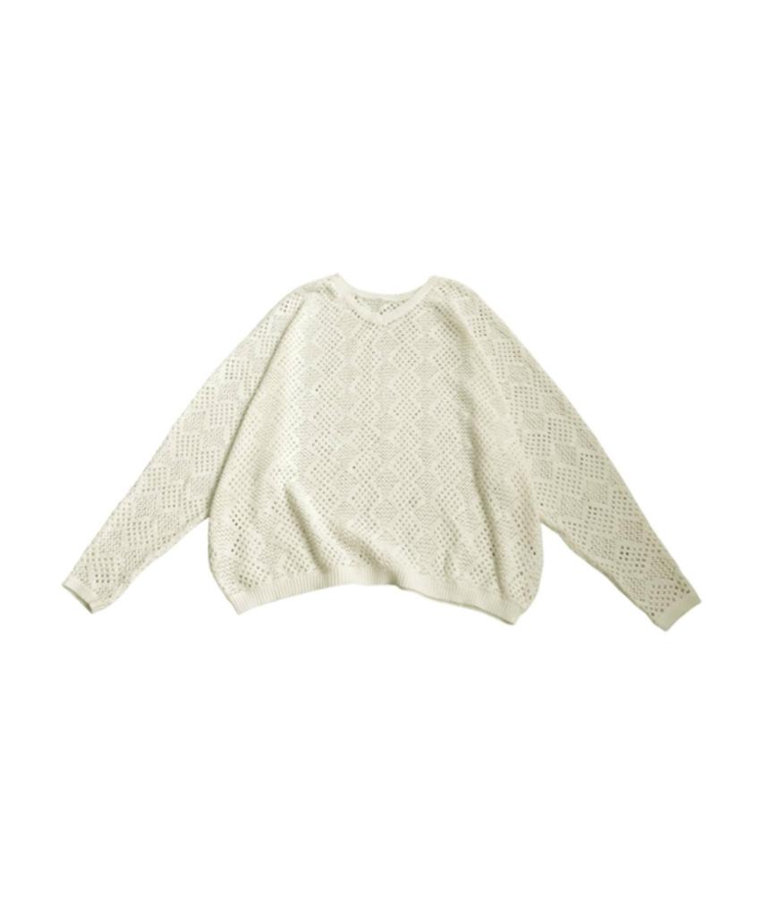 Antiqua Openwork Dolman Knit One Size White Women's Top, PN-00552, 03,