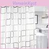 Chic Square Plaid Shower Curtain With Hooks Waterproof Durable And Non-toxic Bathroom Solution