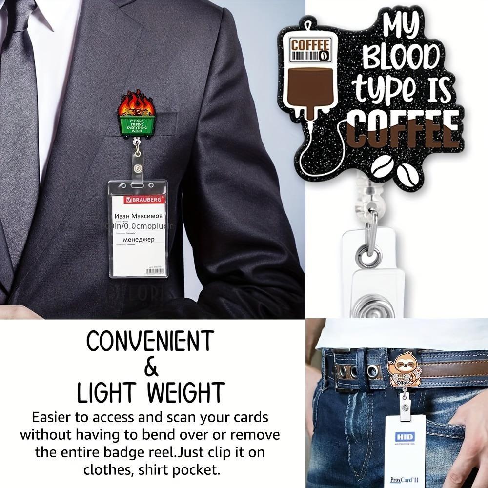 Min blodgrupp är kaffe ID-bricka med hajklämma. Gåva till medicinsk personal, lärare och kaffeälskare.