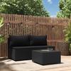 Day and Night - Day and Night 3-piece Garden Furniture Set and Black Synthetic Rattan Cushions