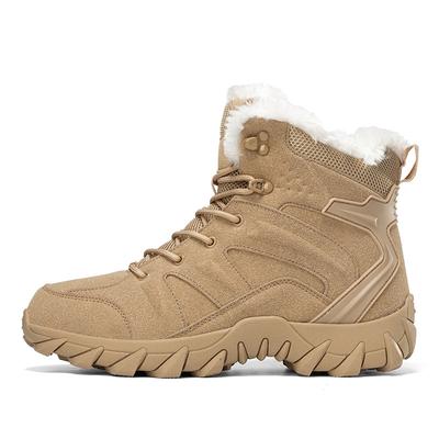 Men's Fleece Snow Boots Outdoor Hiking Boots Men's Combat Boots High-top Field Boots Casual Shoes