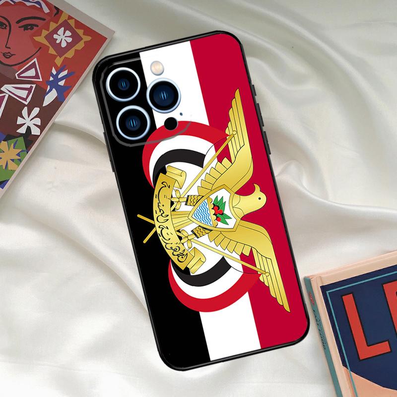 Yemen Coat of Arms Flag Phone Case For iPhone 16 15 14 12 11 13 17 Pro Max 15 16 Plus 13 Mini 16e 17 Air Funda Cover