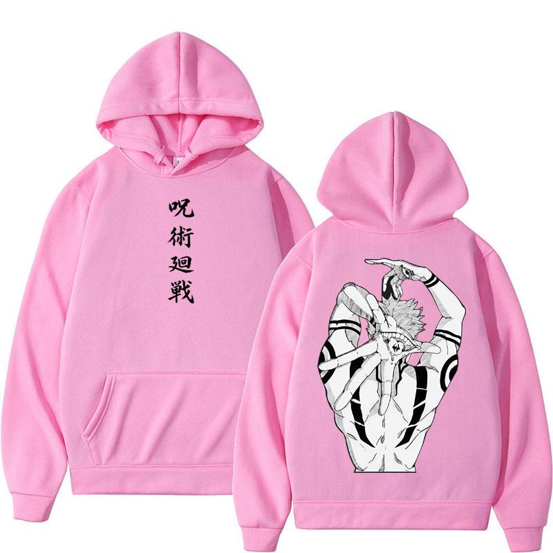 Anime Jujutsu Kaisen Sukuna Print Hoodies Harajuku Vintage Manga Men's Pullover Oversized Casual Cosplay Hoody Sweatshirt
