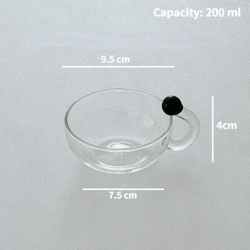 Glass Teacup Teapot Set Pitcher and Cup Set Round Coffee Pot Lovely Glass Decoration Cup Afternoon Tea Cups