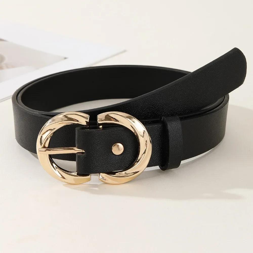 Waist Decoration Fashion Versatile Leather Stylish Belt Casual Luxury Design Slide Buckle Belt Simple Waistband For Women Girl