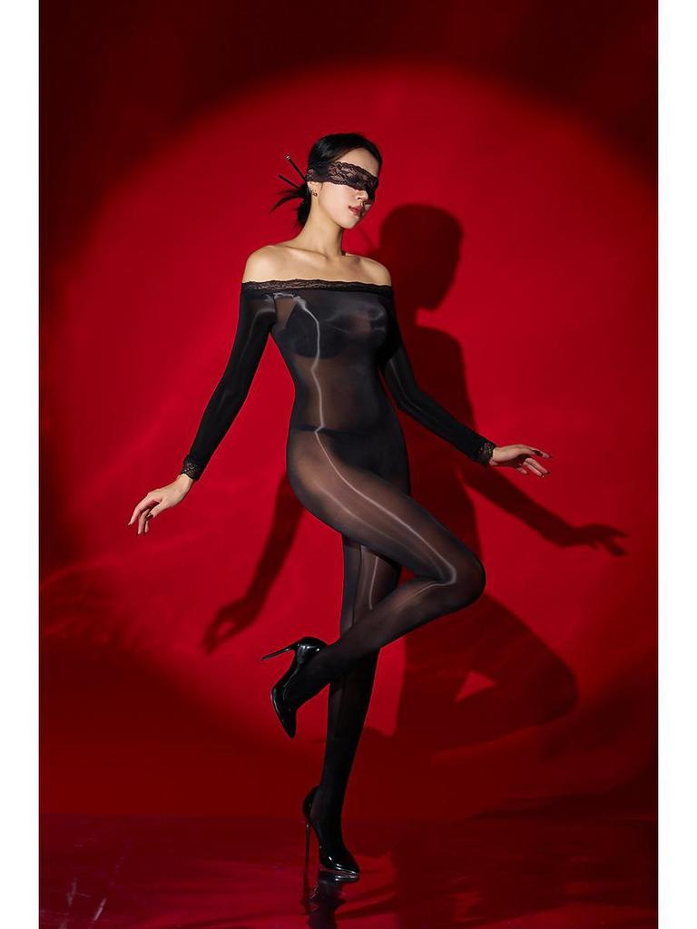 2024 Sexy Lingerie Set Bez Svlékání: Lesklá sukně na boky velkých rozměrů a lákavé pyžamo-uniforma