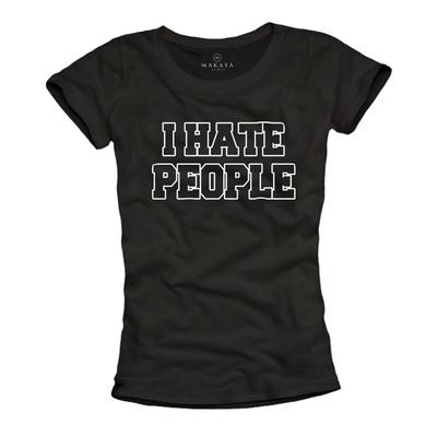 I Hate People Shirt Womens I Hate People Top Summer Statement Black Humor Unisex T-Shirt