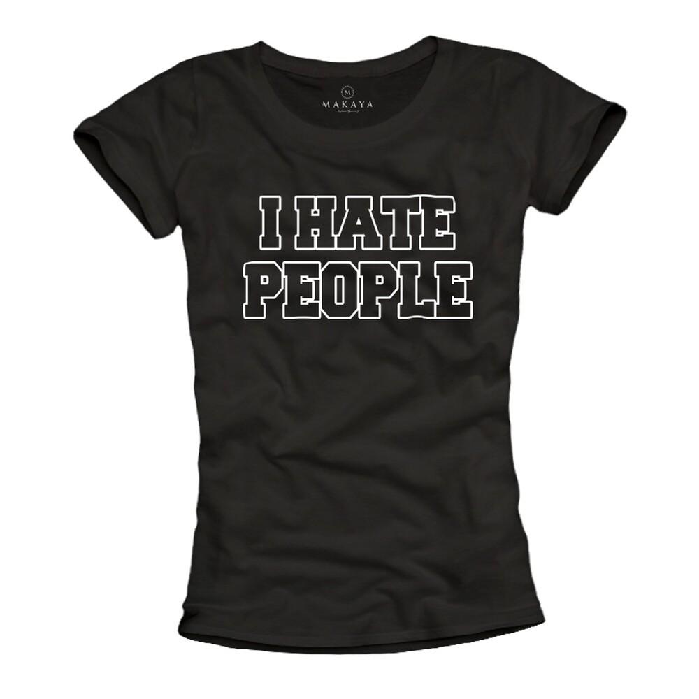 I Hate People Shirt Womens I Hate People Top Summer Statement Black Humor Unisex T-Shirt L