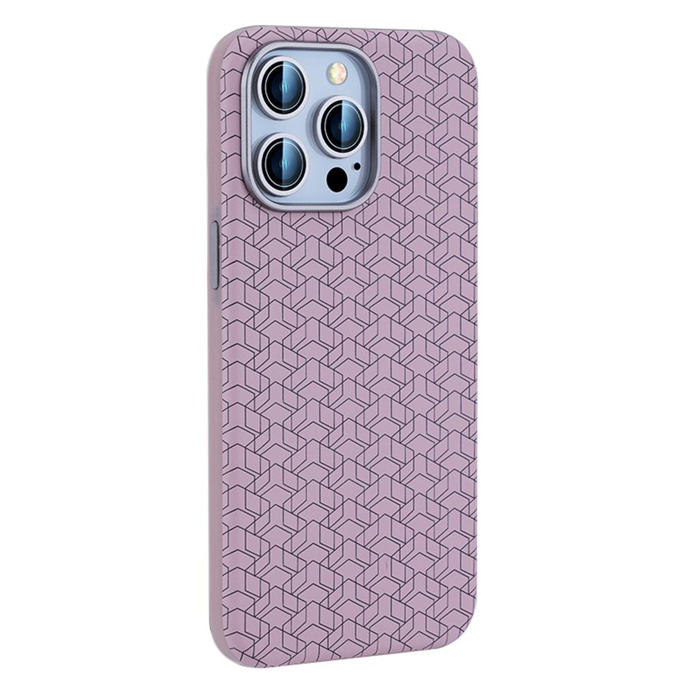 For iPhone 16 Pro Case Compatible with MagSafe Anti-Drop PU+TPU Phone Cover Geometric Pattern