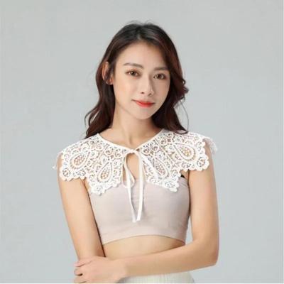 Mädchen Bekleidung Accessoires Spitze Falscher Kragen Aushöhlter Schal Wolkenschulter Perle Spitze Schal Antiker Schmuck Modeaccessoires