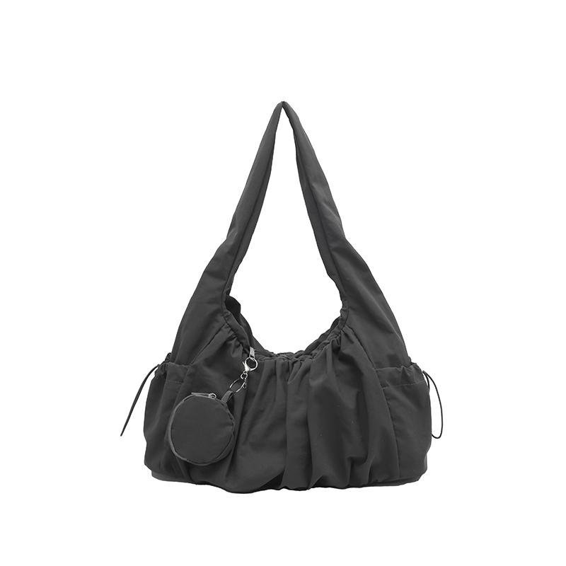 

Nyl Solid Color Zipper Simple Casual Tote 2026 Spring New Versatile Bags Daily Commute Durable Fashi Shoulder Bags сірий колір