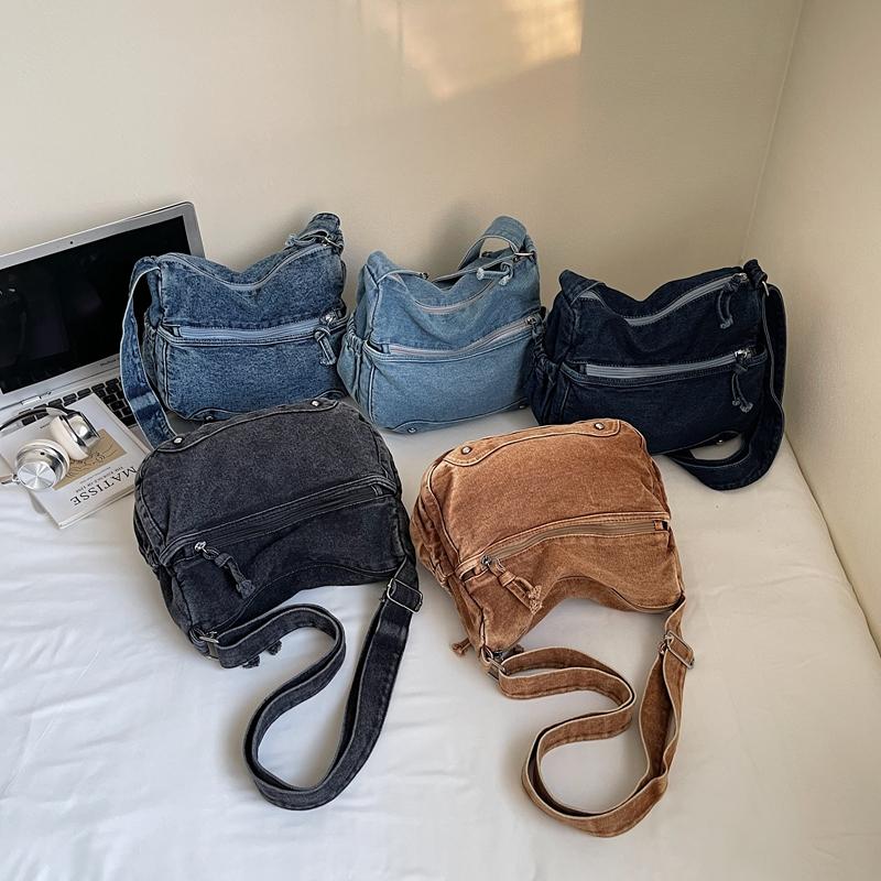 Denim Bag Women's Large Capacity Shoulder Crossbody Bag Vintage Commuter Bag