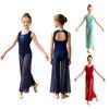 Mädchen Lyrical Dance Jumpsuit Funkelnde Pailletten Ärmellos Rückenausschnitt Design Lange Hosen