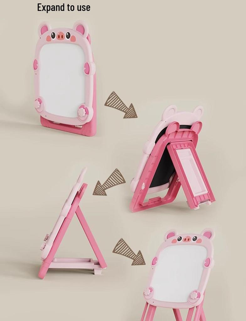 Kids' Double-Sided Drawing & Writing Easel with Crayons