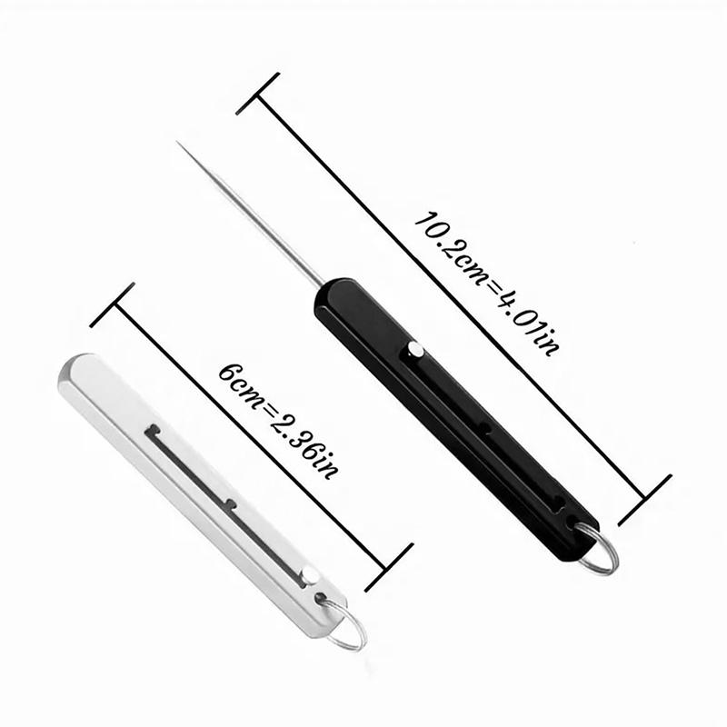 Portable Titanium Toothpicks,Pocket Metal Toothpick Reusable Three Gear Adjustment Toothpick Holder Keychain Telescopic Toothpi