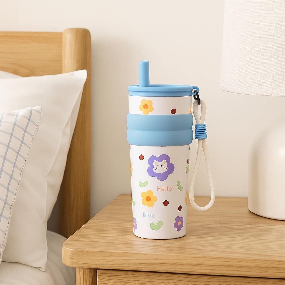 High-Capacity Thermos Water Bottle Stainless Steel Vacuum Cup Portable Insulation Cup  Daily Use
