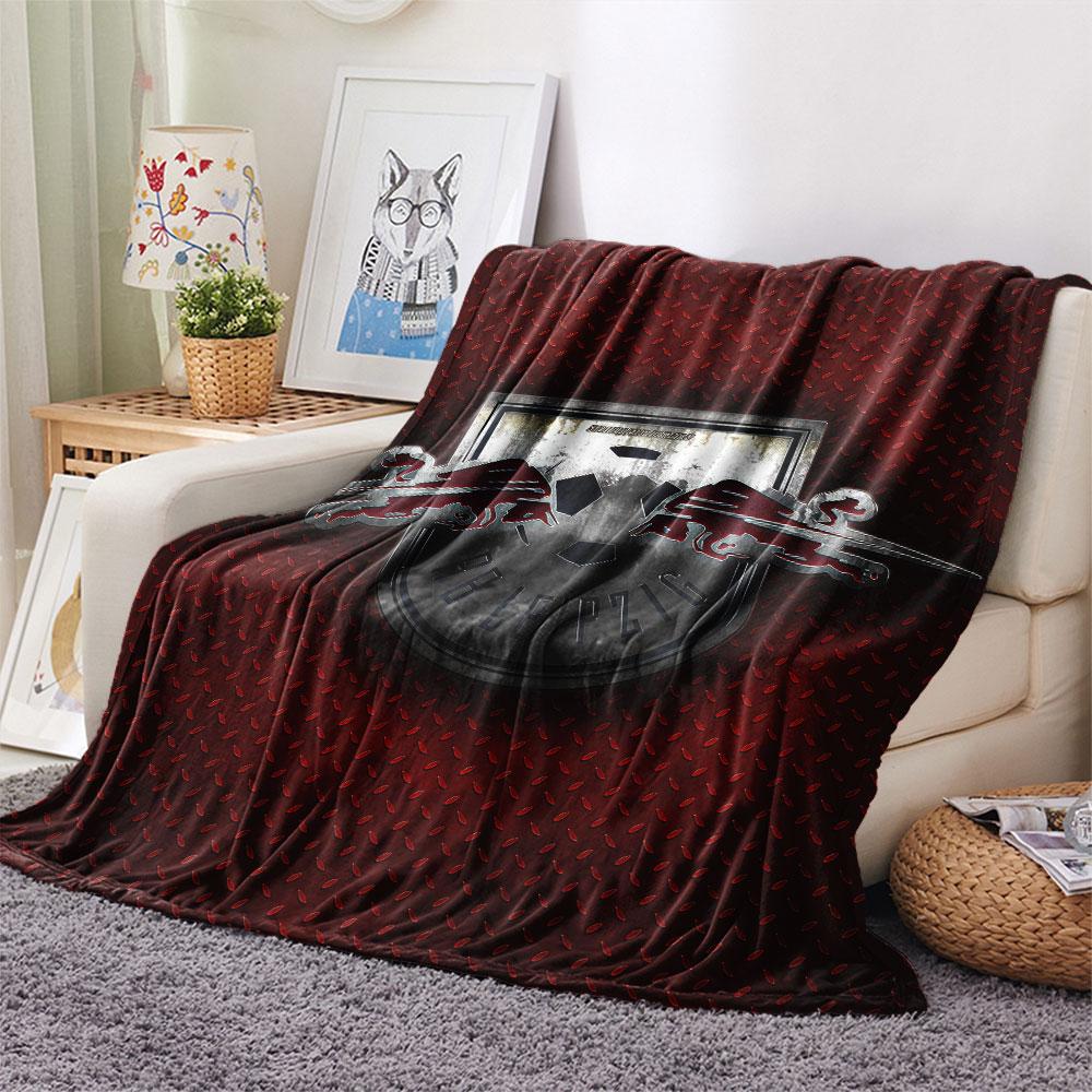 Coperta in Flanella Stampata RB Leipzig, morbido plaid per camera da letto divano, lavabile, merchandising per tifosi di calcio, ottimo regalo.