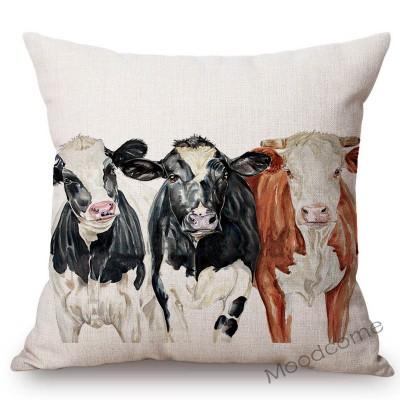 Nordische Aquarell Schöne Kuh Malerei Heim Dekoration Sofa Überwurf Kissenbezug Ölgemälde Baumwolle Leinen Stuhl Sitzkissenbezug