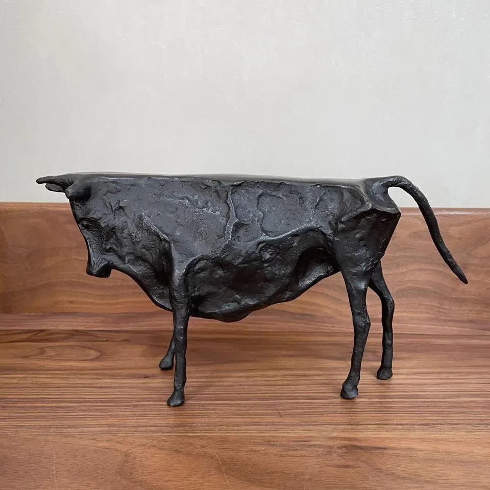 Abstract Bronze Bull Statue By Picasso