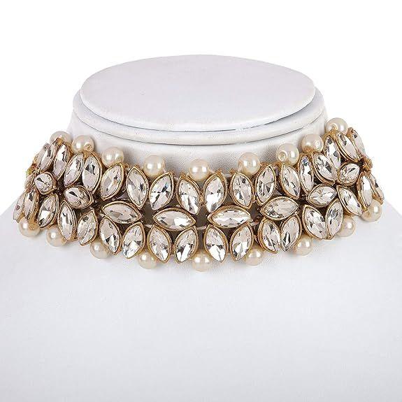 Latest Choker Design Antique Kundan Traditional Necklace Jewellery Set for Women