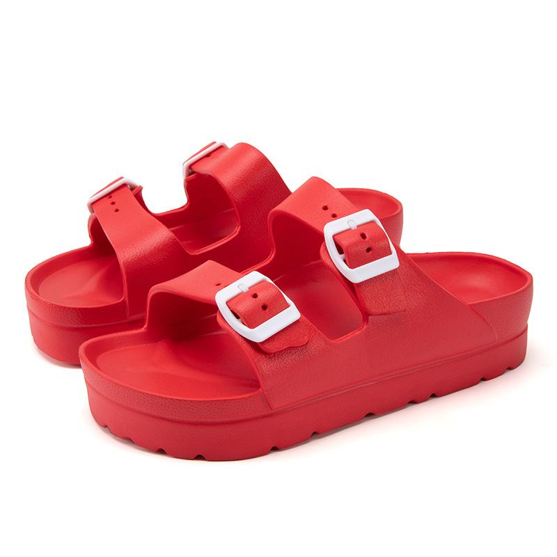 

Модные женские толстые тапочки на платформе, летние пляжные сандалии на мягкой подошве Eva, удобные для отдыха и отдыха, женская обувь на открытом воздухе, размер 41. 36 красный