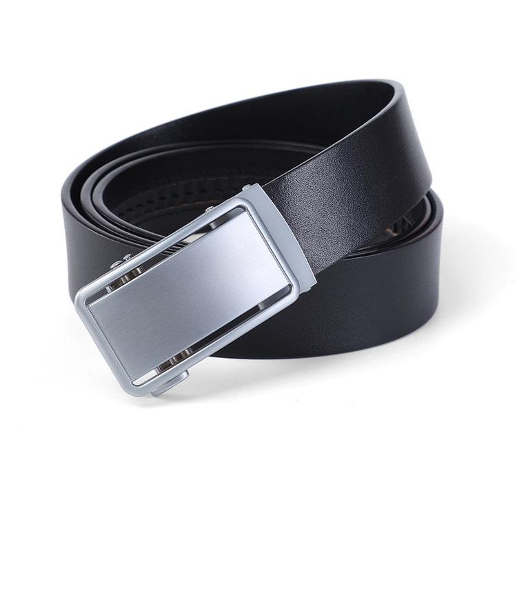 New Belt for Men s Zinc Alloy Automatic Buckle Belt Fashionable High-end Cowhide Belt 130cm