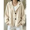 Women S Corduroy Hooded Button Pocket Casual Sweatshirt