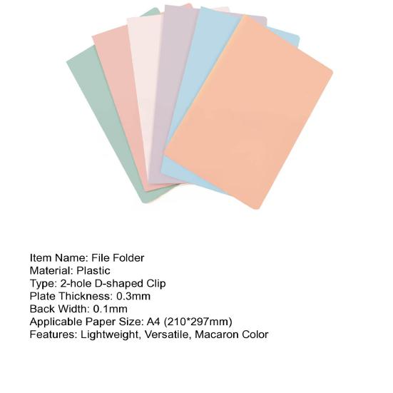 Slot Folders Macaron Color Plastic Double Pocket Heavy-Duty Business Card Slot Organizer Lightweight Sturdy File Folders