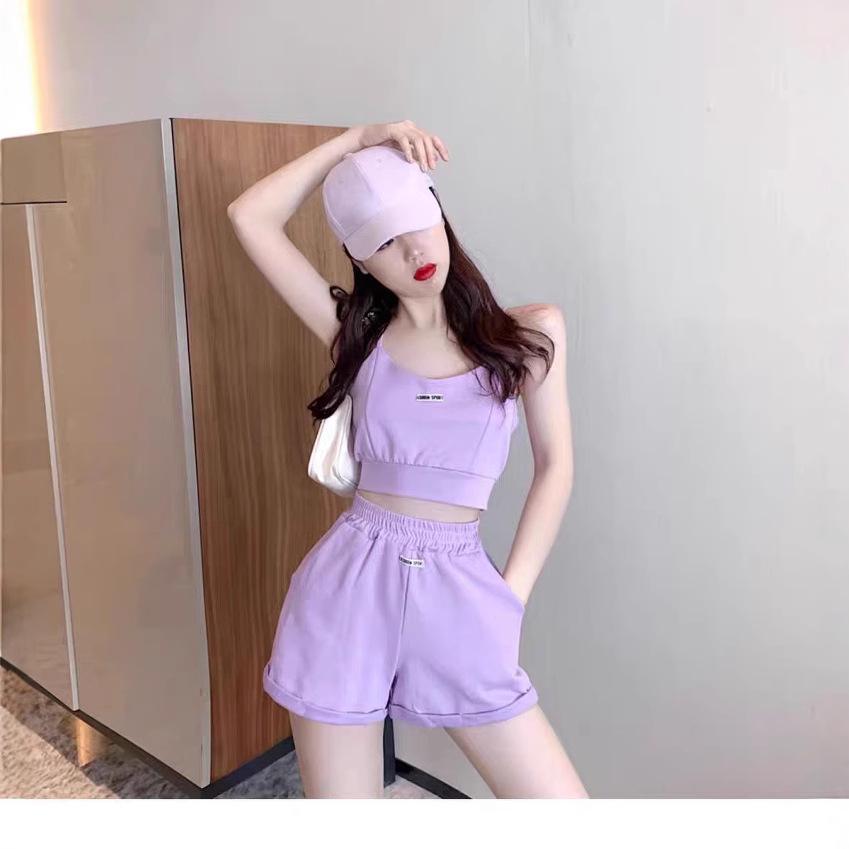 

Жіночий весняно-літній набір повсякденного спортивного одягу, що омолоджує, 2025: Спортивний костюм шорти-двійка для бігу, йоги L білий