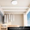 Wall-Mounted Aluminum Clothes Drying Rod with Ceiling Flange Base